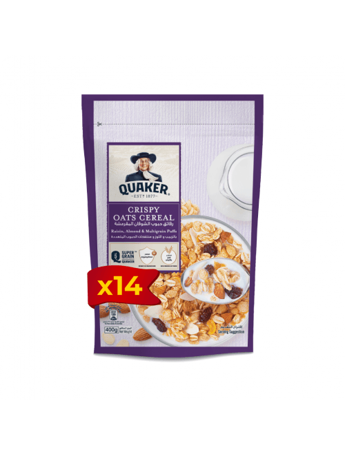 Quaker Cereal Oats Raisin & Almond 400g * 14 Bags